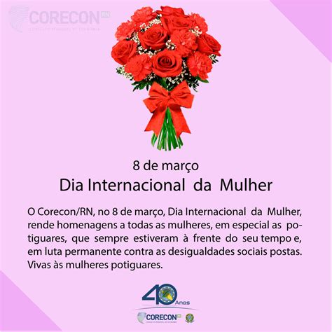 8 De Março Dia Internacional Da Mulher Corecon Rn