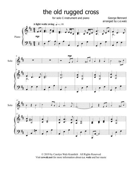 The Old Rugged Cross For C Instrument And Piano Sheet Music Pdf