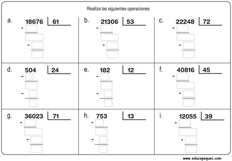 Ejercicios De Divisiones Primaria