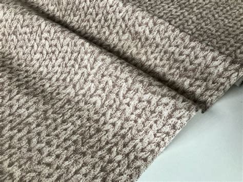 Knit Look Texture Effect Digital Print Jersey Yarn Stitch Fabric