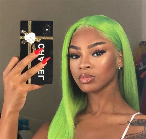 Lime Green Hair Frontal Hairstyles Wig Hairstyles Funky Hairstyles