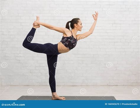 Flexibility Exercises Fit Woman Doing Yoga Stretching Position Stock