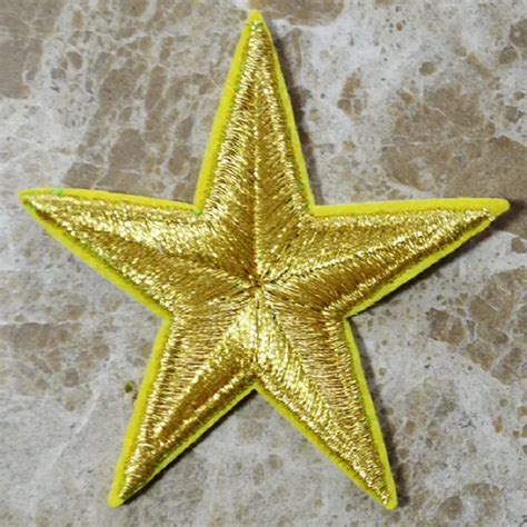 1 Pcs Gold Color Fabric Sticker Patche Little Star Embroidered Patches