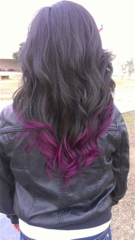 Dip Dye Purple Hair Wavy This Is So Happening Tomorrow Dyed Hair