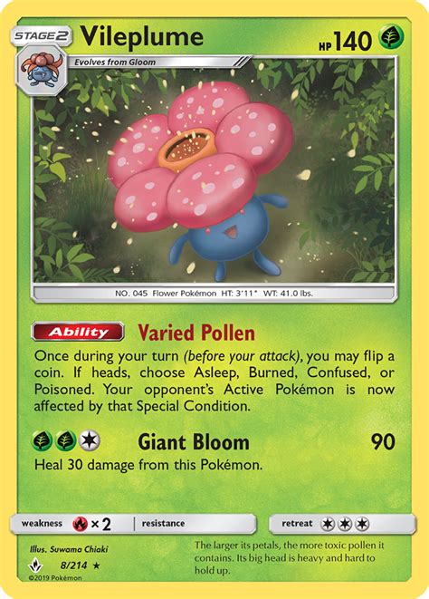 Its name comes from the gym leaders it focuses around and how these first four gym leaders have relatively optimistic and carefree personalities compared to those featured in gym challenge. Vileplume-8-Reverse-Holo, Unbroken Bonds (UNB) Price History