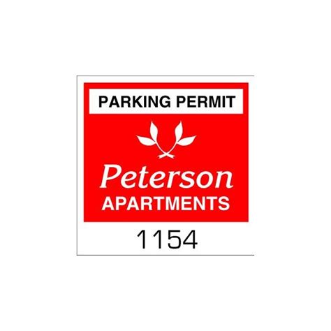 Custom Parking Permit Bumper Stickers Oval 2 12 X 1 34 Package Of