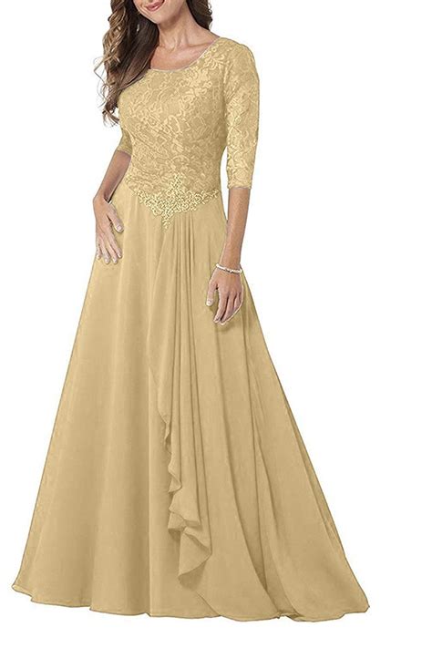 Meaningful Half Sleeves Modest Mother Of The Bride Dresses Long Chiffon