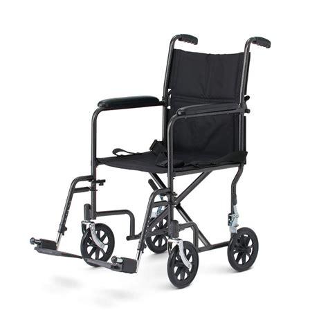 Medline Steel Transport Wheelchair Folding Transport Chair With 8 Inch
