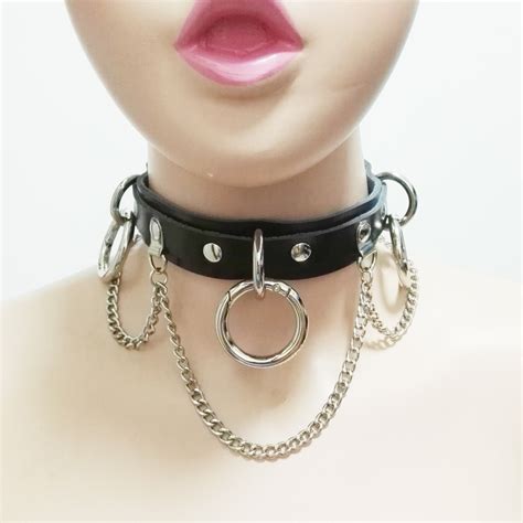 New Fashion Harajuku Punk Handmade Choker Necklace Leather Collar Belt