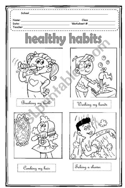 10 Printable Healthy Habits Worksheets Coo Worksheets