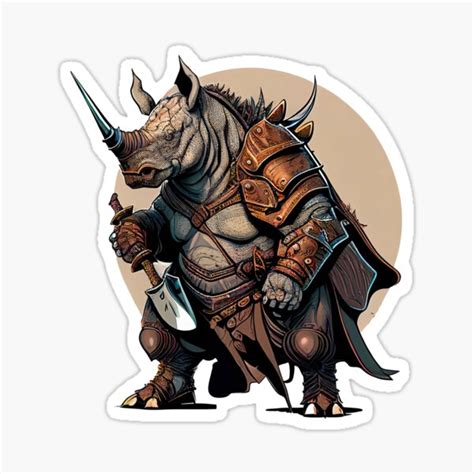 Rhino Warrior Sticker For Sale By Designonly04 Redbubble