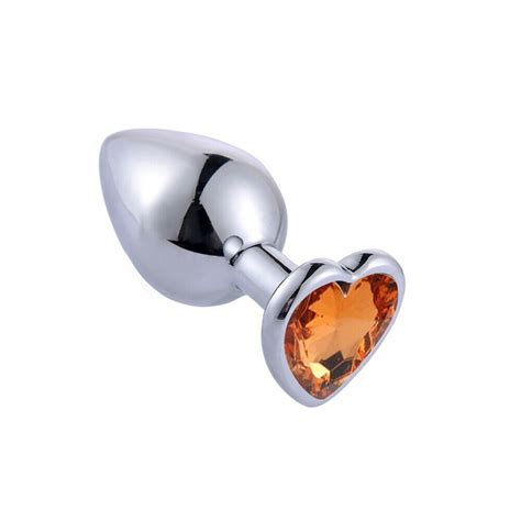 Heart Anal Sex Toy Butt Plug Metal Jewel Colored Stainless Dildo Bdsm