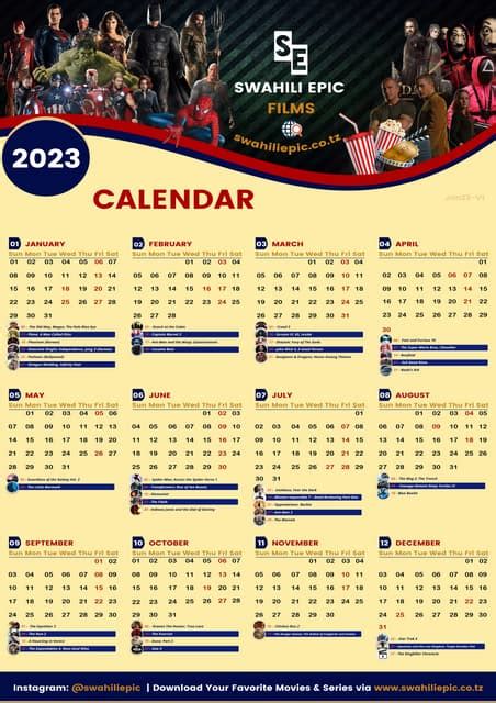 Swahili Epic Movies Calendar 2023pdf