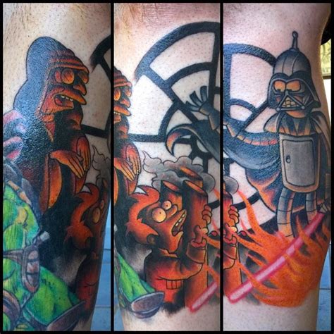 Tattoos, followed by 514 people on pinterest. How awesome is this Futurama / Star Wars crossover tattoo ...