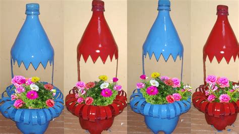 The Ideas Of Recycling Plastic Bottle To Make Beautiful Flower Pots At