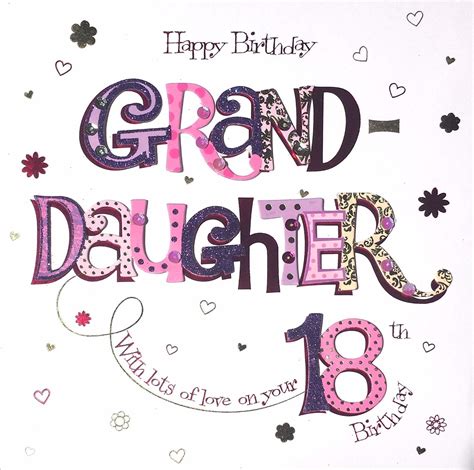 Large Granddaughter Birthday Cards Birthday Card Message