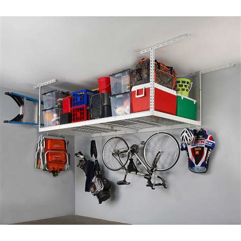 Saferacks 4 Ft X 8 Ft Overhead Garage Storage Rack And Accessories
