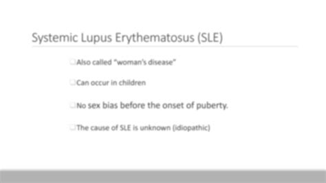 Solution Systemic Lupus Erythematosus Sle Studypool