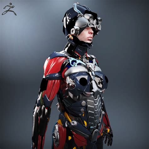 sci fi female character v2 3d model cgtrader
