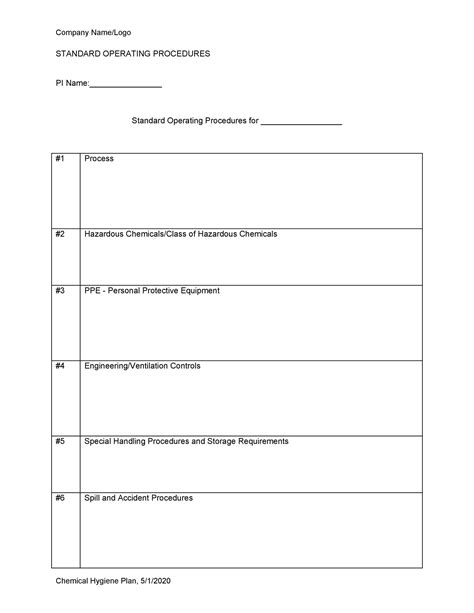 24 Standard Operating Procedure Template Word Free Popular Templates