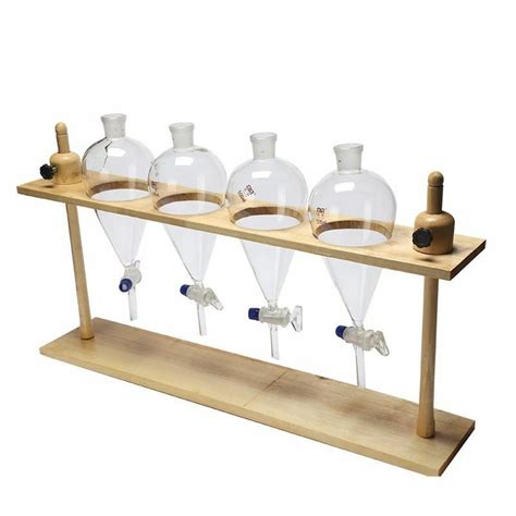 Wooden Separatory Funnel Beaker Storage Stand Rack For Experimental Lab