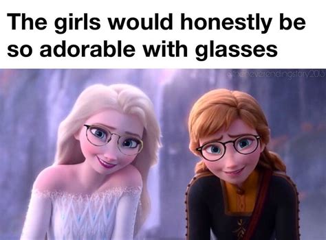Anna And Elsa With Glasses R Frozen