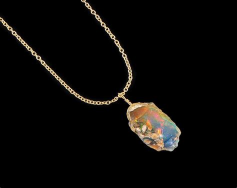 Raw Opal Necklace Genuine Jewellery Natural Opal Etsy