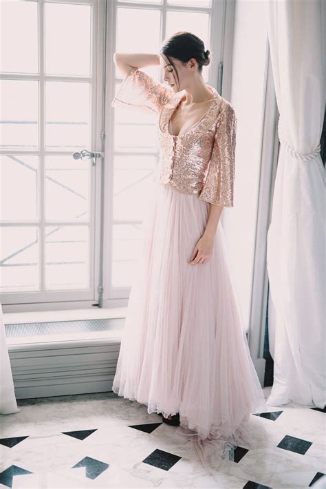 Blush Tulle Wedding Dress And Red Silk Alternative Bridal Gown Blush Tulle Wedding Dress