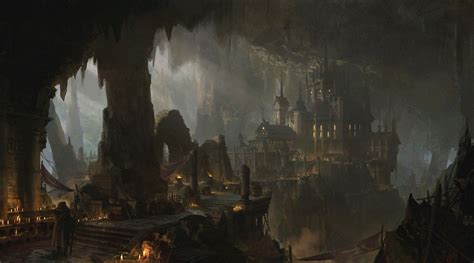 Dark City By Fenghuaart Dark City Fantasy Concept Art Fantasy Landscape