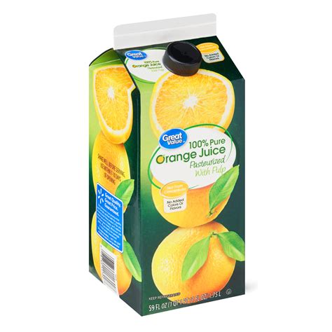Great Value 100 Pure Orange Juice With Pulp 59 Fl Oz Crowdedline