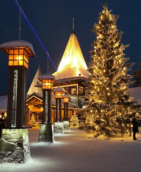 Arctic Circle In Santa Claus Village In Rovaniemi In Lapland Santa