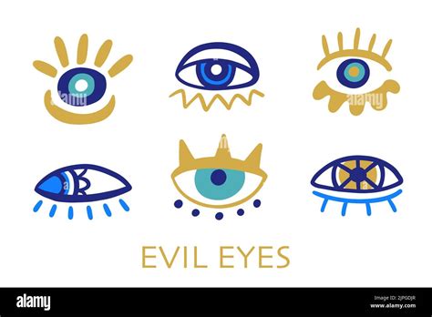 Evil Eyes Set Hand Drawn Elements Stock Vector Image And Art Alamy