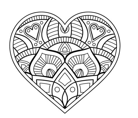 Ausmalbilder logo von happy feet in herzform zum ausdrucken. Mandala Herz | Ausmalbilder mandala, Ausmalbilder ...
