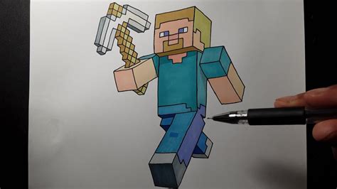 How To Draw Minecraft Steve Step By Step Cách Vẽ Steve Youtube
