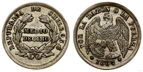12 Decimo 1887 Chile Warszawskie Centrum Numizmatyczne