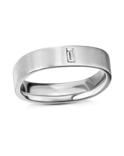 Platinum And Baguette Diamond Wedding Band By Henrich And Denzel