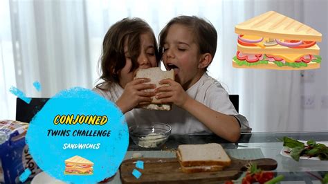 Sis Vs Sis Conjoined Twin Sandwich Challenge Youtube