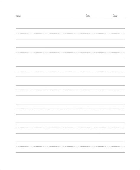 Elementary Lined Paper Printable Free Free Printable 6 Best Images Of