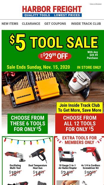 Choose From These 6 Tools For Only 5 Harbor Freight Tools Email Archive