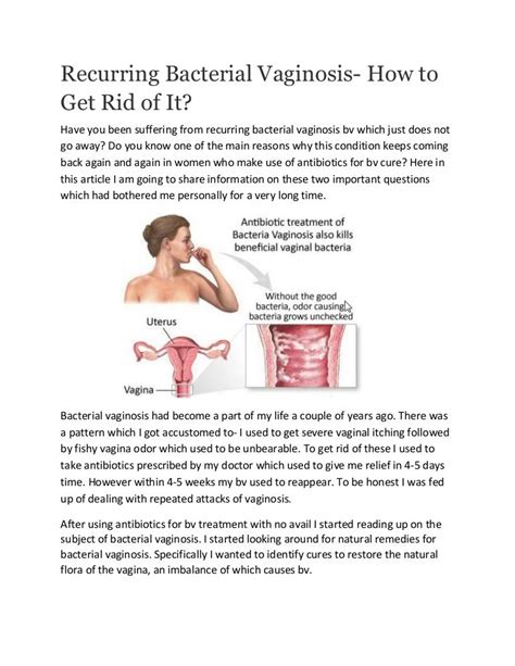 Recurring Bacterial Vaginosis How To Get Rid Of It