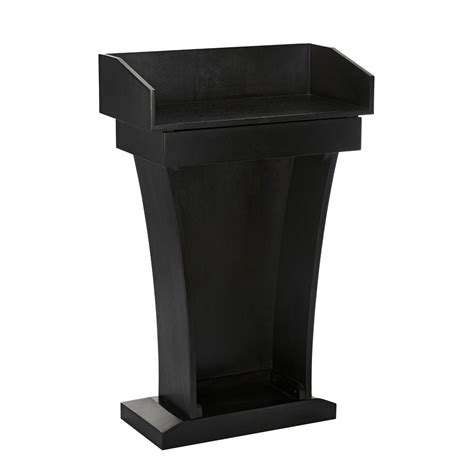 Adiroffice Black Wood Stand Up Lectern Podium With Drawer And Extra