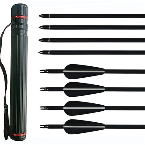 12pcs Spine 500 Carbon Arrow 32 Length 82cm Replacement Tips 76mm