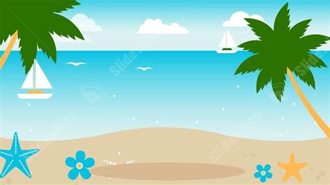Beach Summer Sand Cartoon Powerpoint Background For Free Download