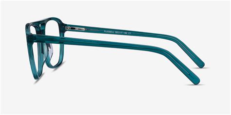 russell rectangle teal glasses for men eyebuydirect