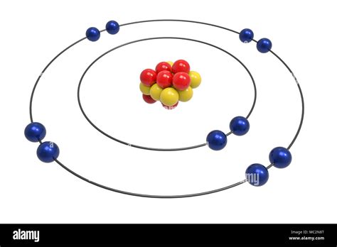 Bohr Model Of Neon Atom With Proton Neutron And Electron Science And