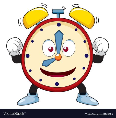 Cartoon Alarm Clock Royalty Free Vector Image Vectorstock Cartoon