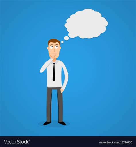 Business Man With Thinking Cloud Royalty Free Vector Image