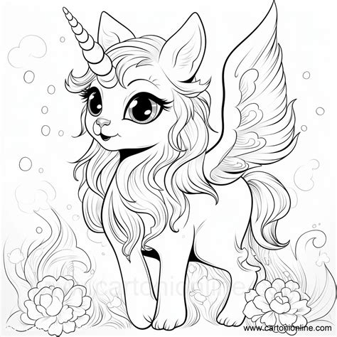 Unicorn Cat 21 Coloring Page