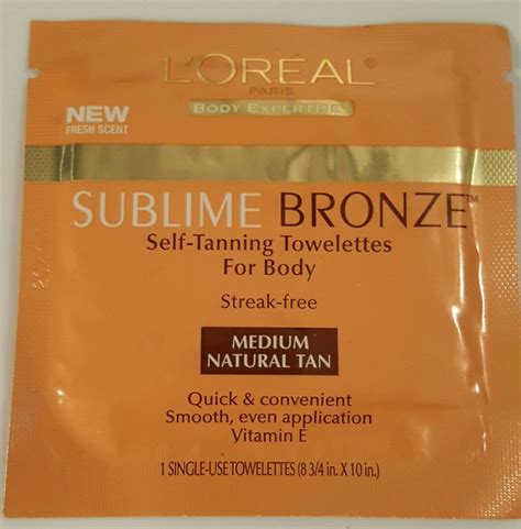 Loreal Sublime Bronze Self Tanning Bodu Towelettes In Medium Natural