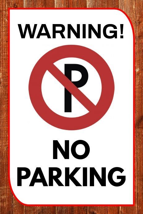 Warning No Parking Area Poster Design Template Design Created With
